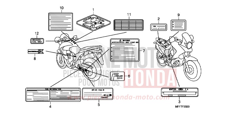 WARNETIKETT (1) von TRANSALP ABS ANCHOR GRAY METALLIC-U (NH229) von 2008